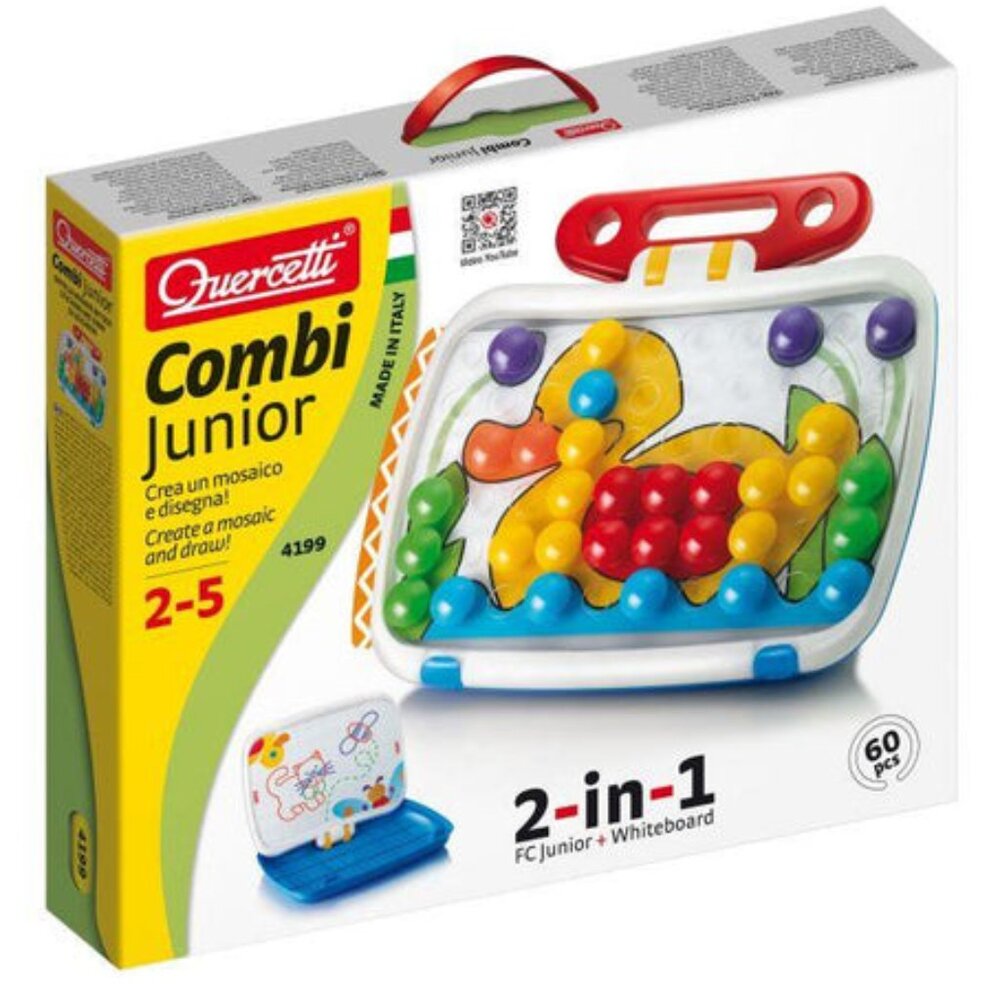 Quercetti Combi Junior 2-in-1 Junior + Whiteboard 60 Pcs New Sealed For Age 2+